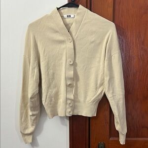 Uniqlo Cream Button-Up Women's Cardigan
